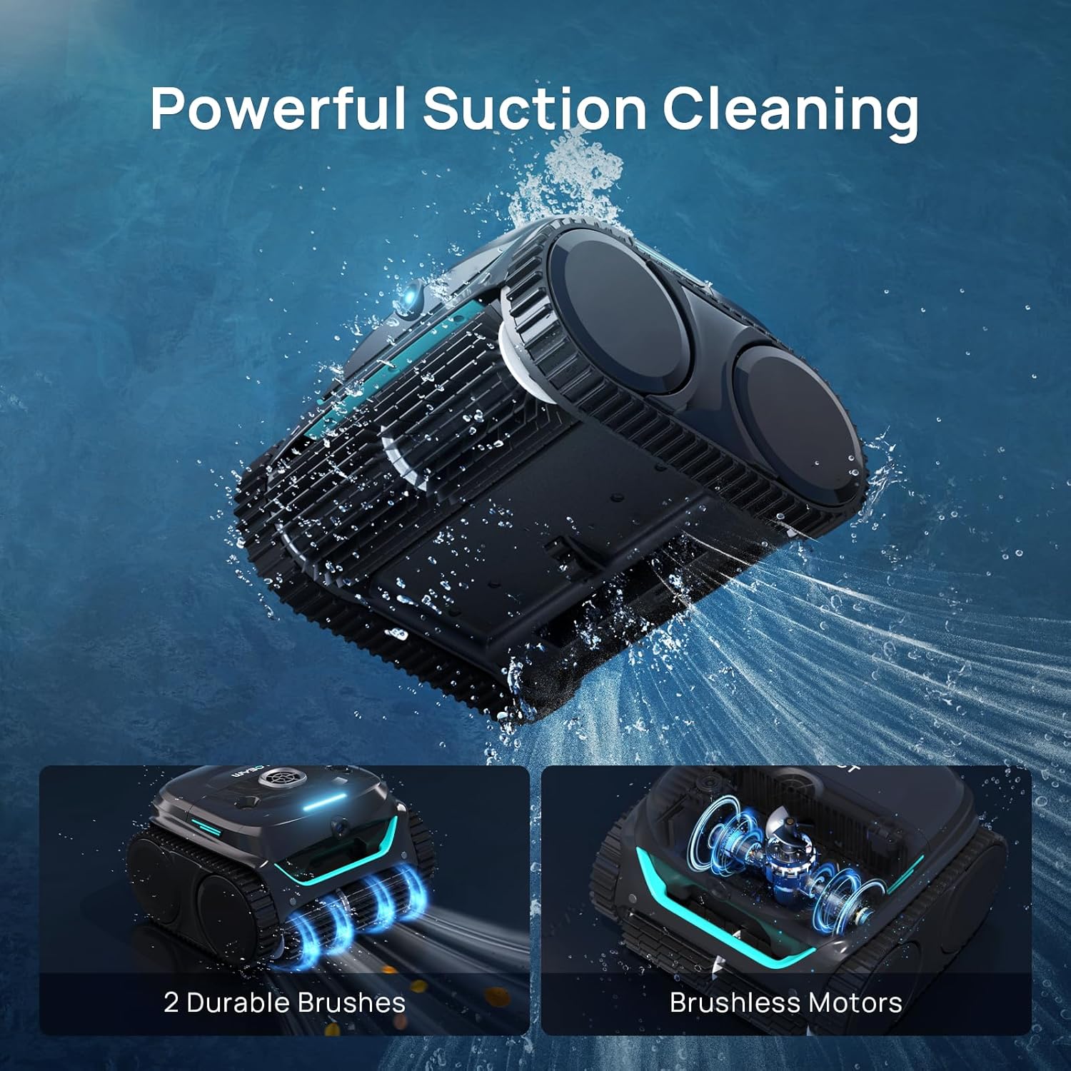 (2025 New)  C2 Vision Robotic Pool Vacuum with AI Camera, Ultra-Fine Filtration Pool Cleaners for Above&Inground Pools, Comprehensive 8 Mode, Wall Climbing, Smart Navigation, Gray-Aldronix
