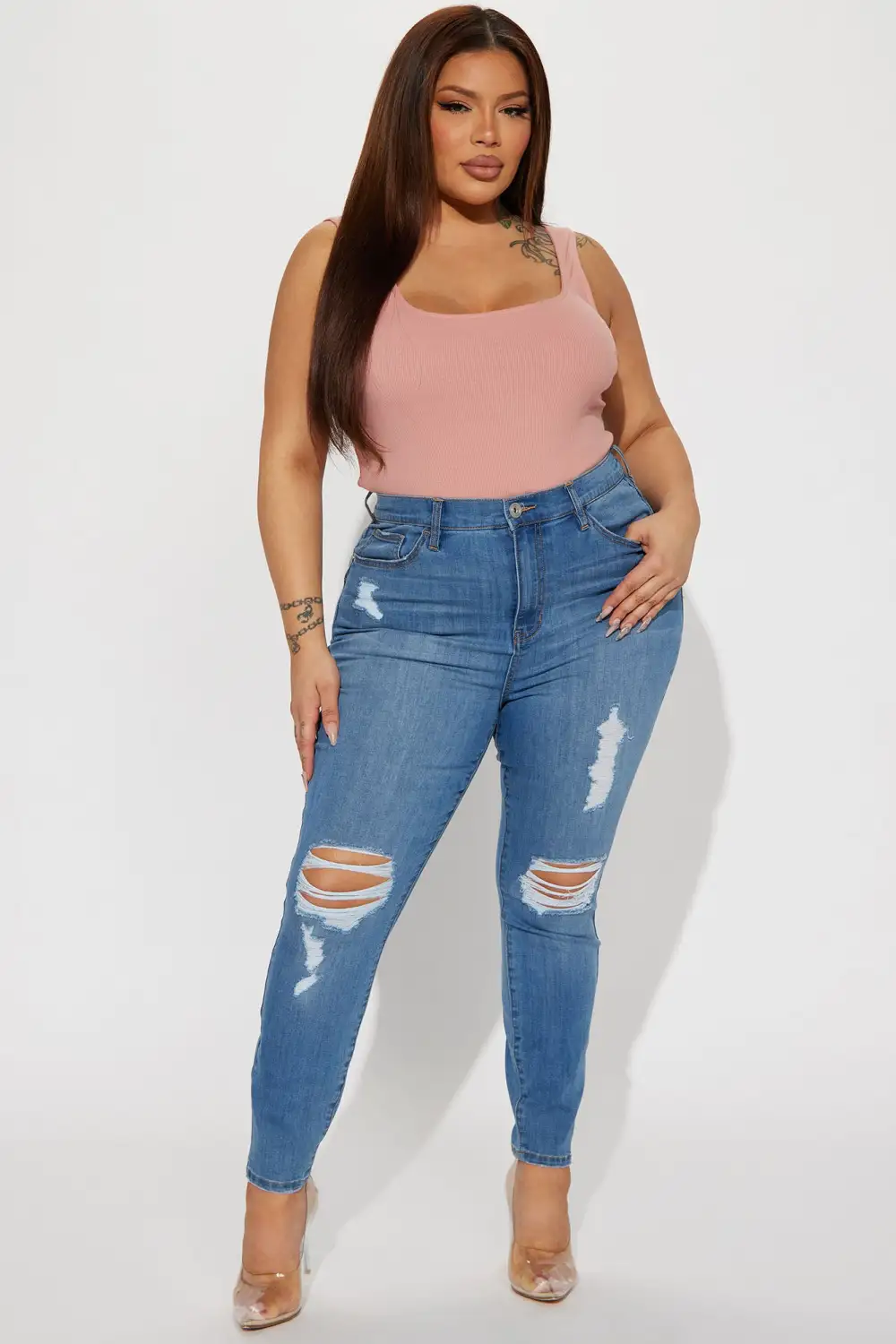 Move It High Stretch Curvy Skinny Jean - Light Wash-Aldronix