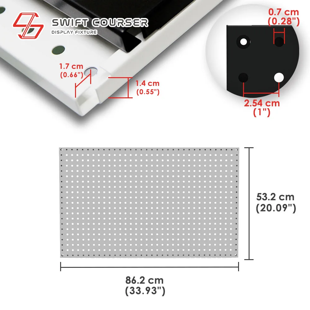 Combination Wrench Metric (8mm-22mm) SAE (1/4"-1") and Wall Mounted Tool Metal Pegboard Display-Aldronix