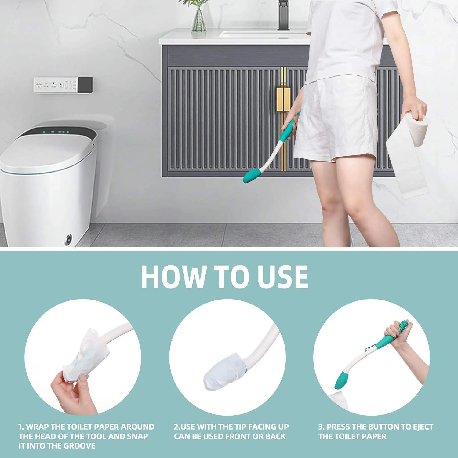 2pcs Toilet Aid For Wiping Long Reach Comfort Butt Wiper Tools-Aldronix