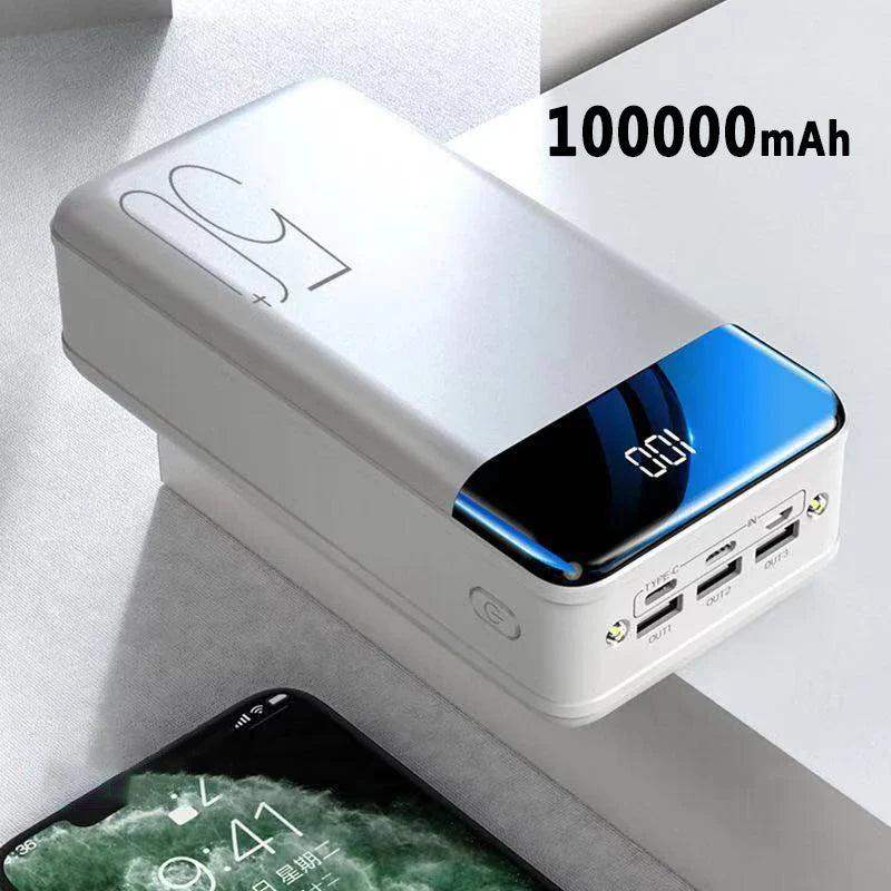 100000mAh Large Capacity Power Bank Mobile Phone Super Fast Charging Mobile Power Tablet Mobile Computer External Power Supply-Aldronix