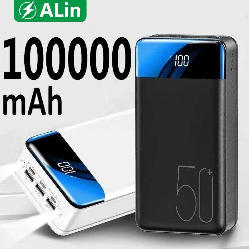 100000mAh Large Capacity Power Bank Mobile Phone Super Fast Charging Mobile Power Tablet Mobile Computer External Power Supply-Aldronix