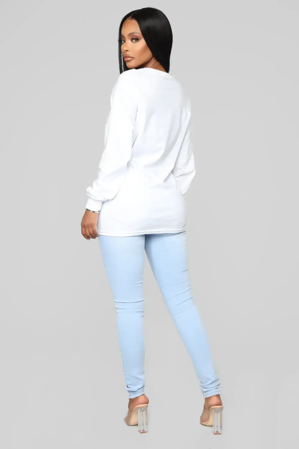 Classic Mid Rise Skinny Jeans - Light Blue Wash-Aldronix
