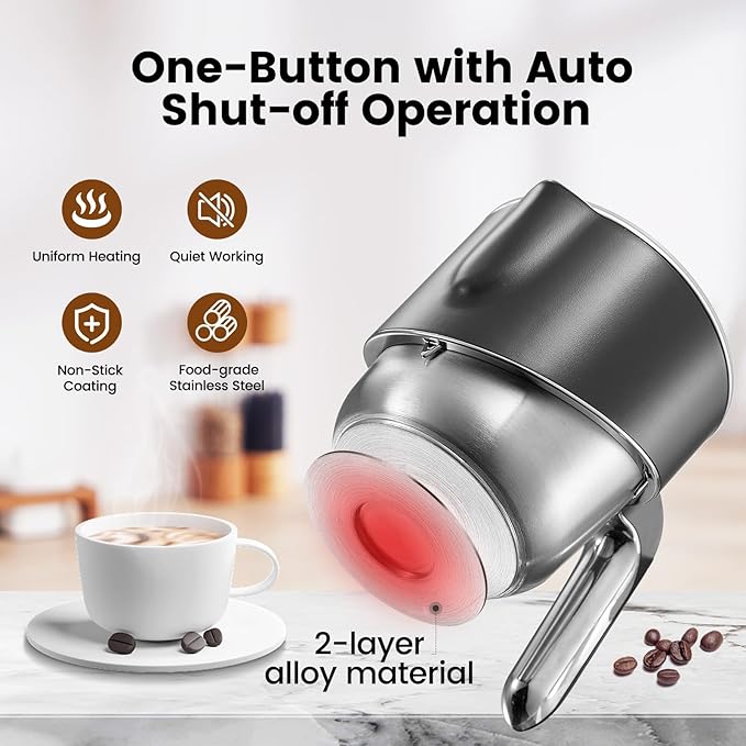 Milk Frother and Steamer, Electric milk frother, Automatic Hot and Cold Foam Maker for Coffee-Aldronix