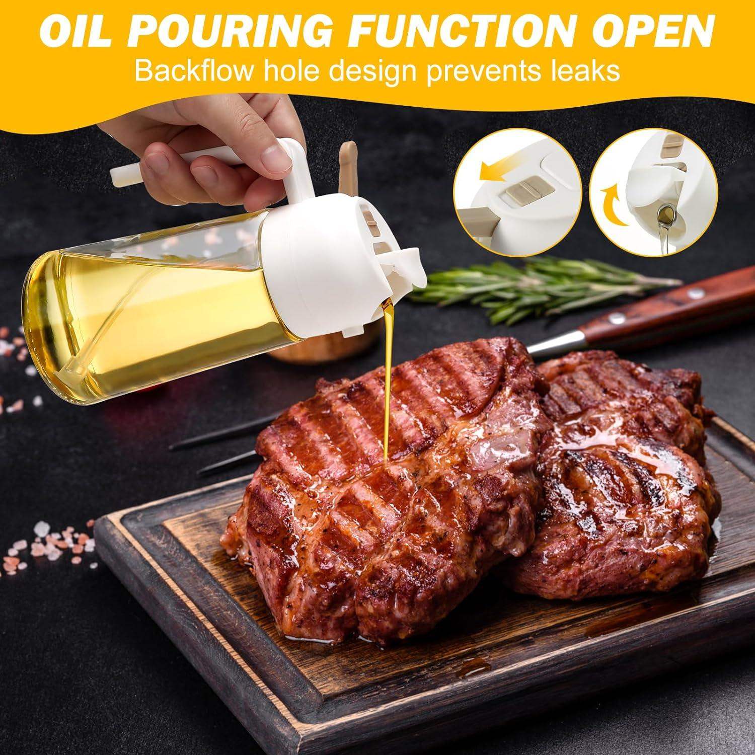 2 Pack Oil Dispenser And Sprayer Bottle-Aldronix