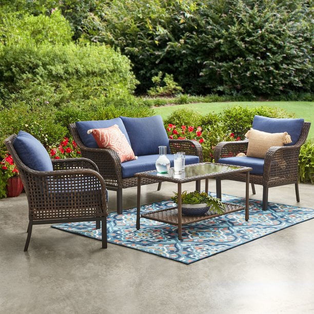 4-Piece Conversation Set, Red-Aldronix
