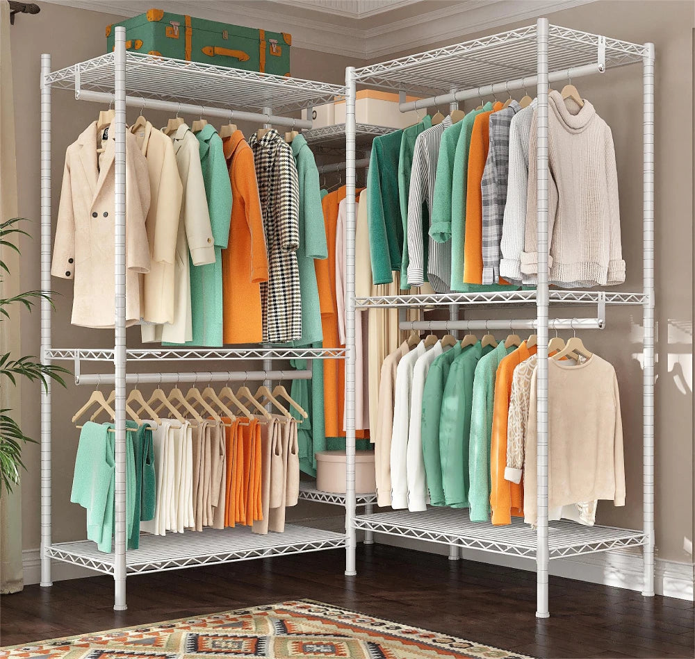800 Lbs Heavy Duty Clothes Rack for Hanging Clothes, Metal, Portable & Freestanding Closet-Aldronix