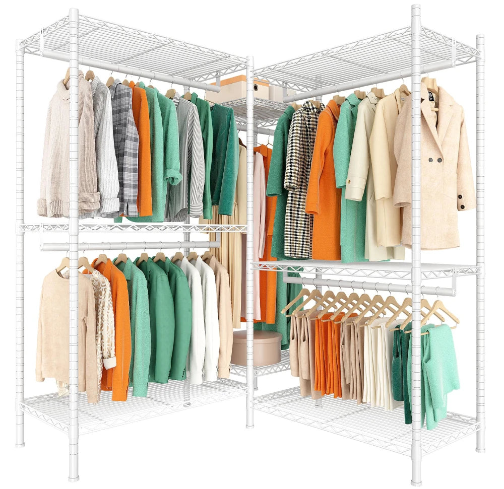 800 Lbs Heavy Duty Clothes Rack for Hanging Clothes, Metal, Portable & Freestanding Closet-Aldronix