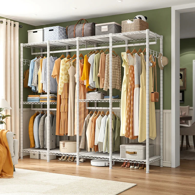 900lbs Adjustable Metal Clothing Rack Heavy Duty with Hooks-Aldronix