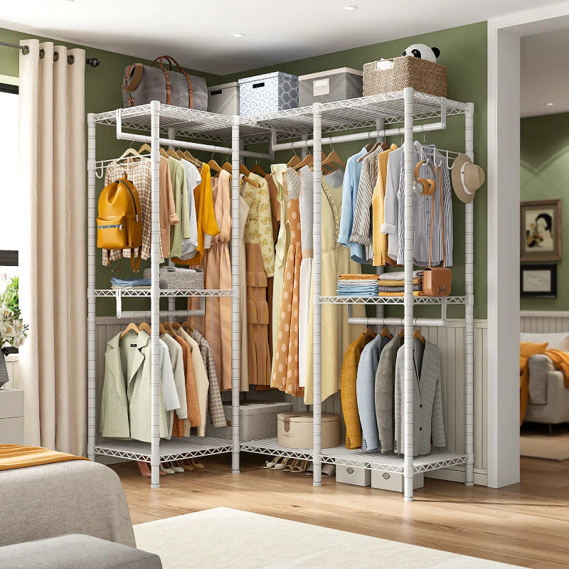 900lbs Adjustable Metal Clothing Rack Heavy Duty with Hooks-Aldronix