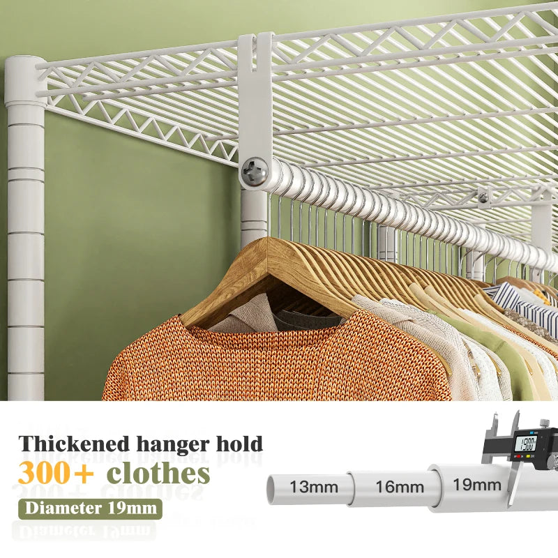 900lbs Adjustable Metal Clothing Rack Heavy Duty with Hooks-Aldronix