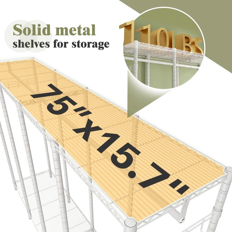 900lbs Adjustable Metal Clothing Rack Heavy Duty with Hooks-Aldronix
