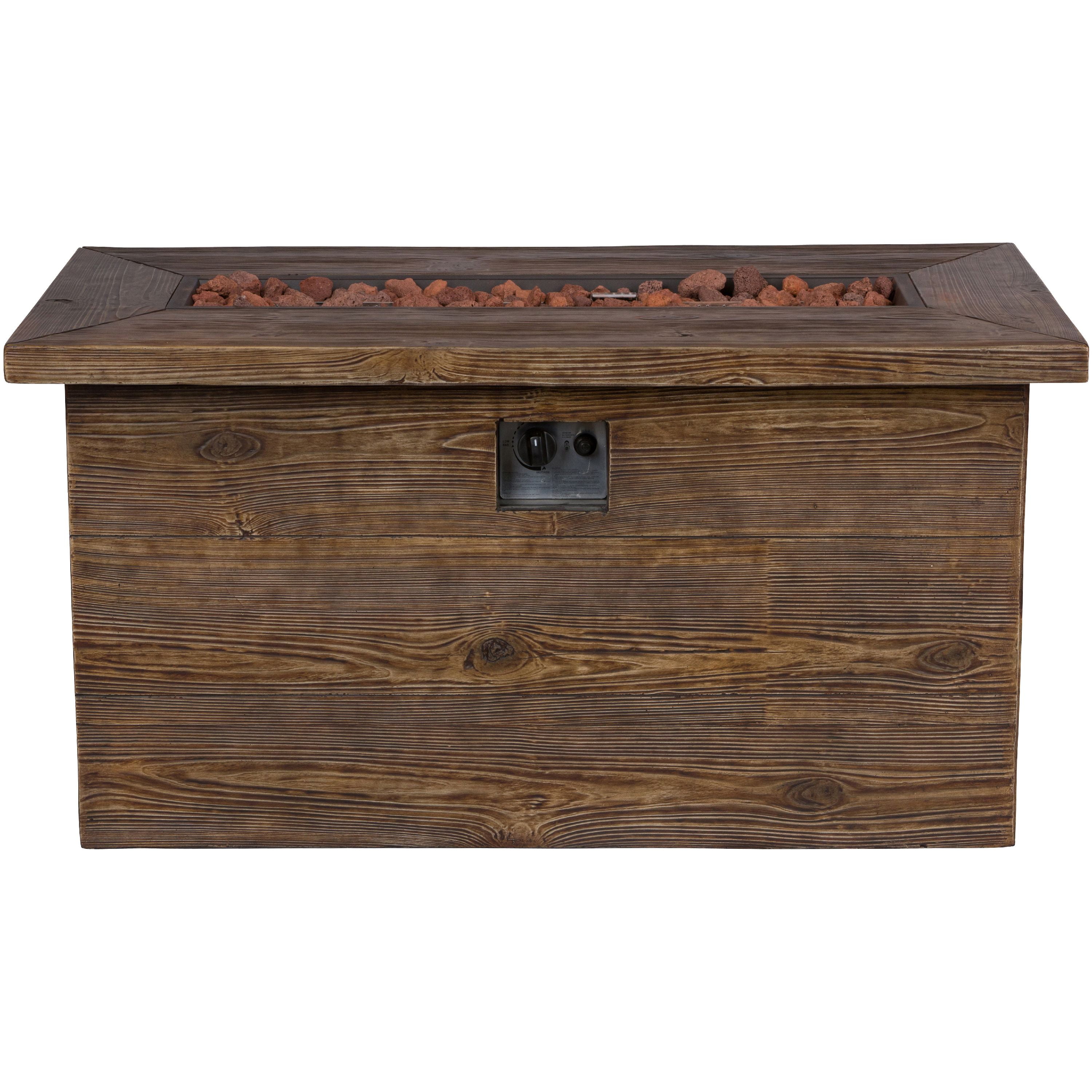 35 in. Round Outdoor Fire Pit Table - Stone-Aldronix
