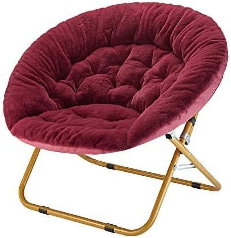 Grey Oversized Faux Rabbit Fur Saucer Chair-Aldronix