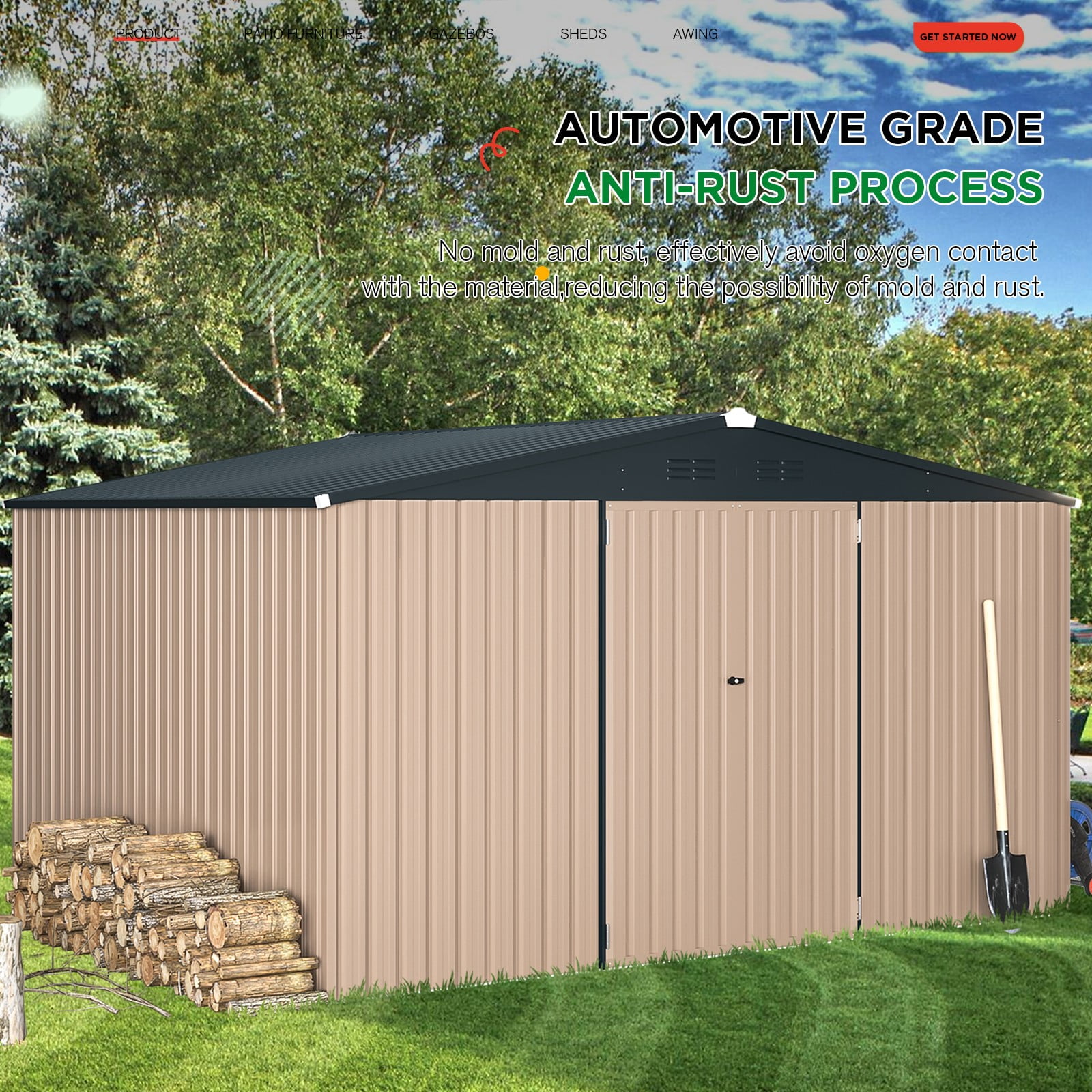 5 x 3 ft. Outdoor Metal Storage Shed with Sliding Roof & Lockable Door for Backyard, Garden-Aldronix