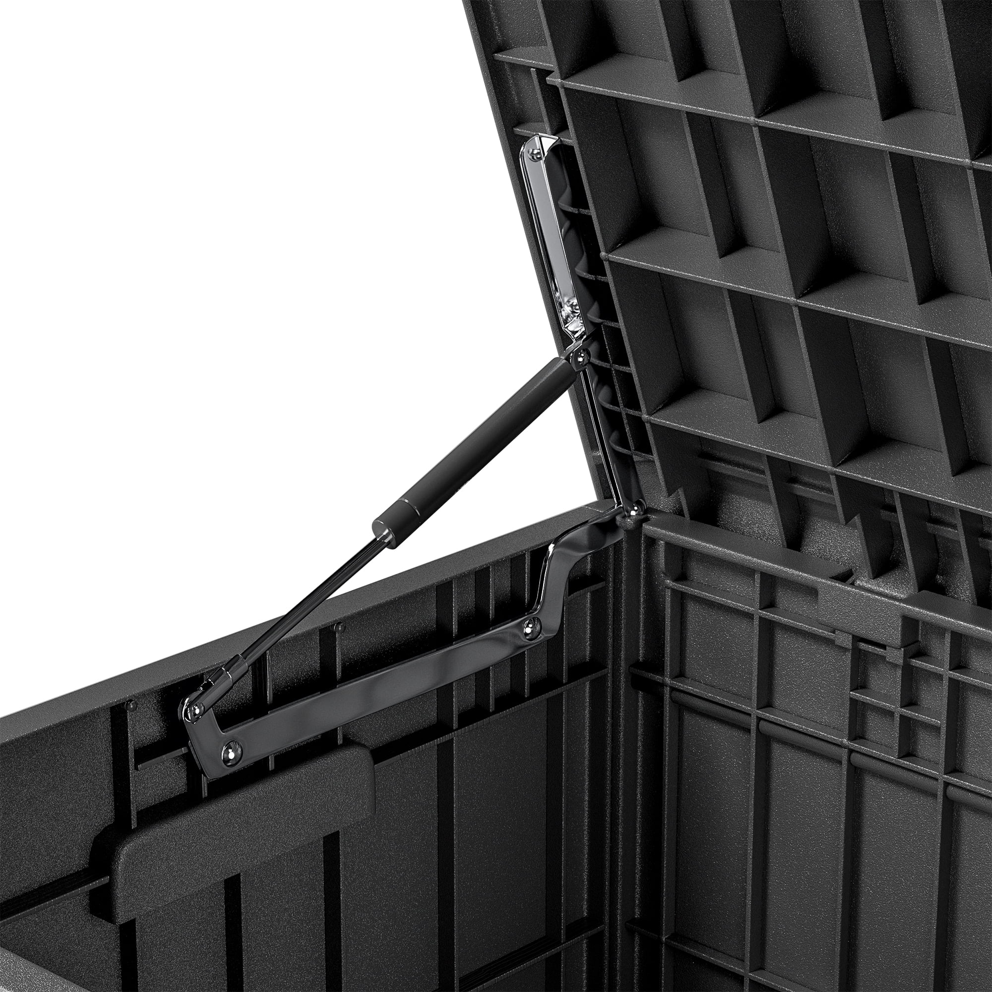82 Gallon Outdoor Storage in Resin Deck Box 45.66in Width Lockable Deck Box, Black-Aldronix