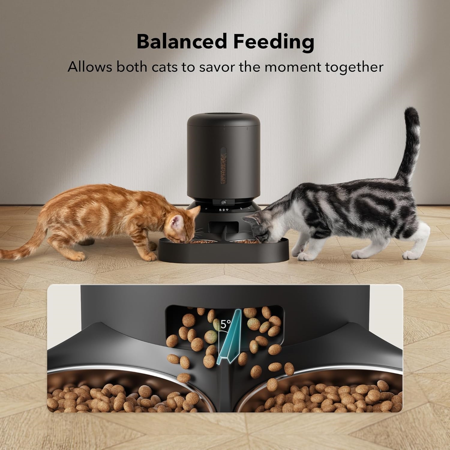 Automatic Cat Feeder with Camera for Two Cats-Aldronix