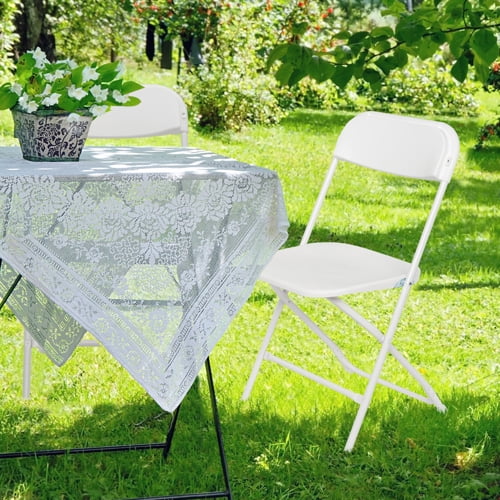 10 Pcs Folding Chairs for Wedding, Commercial Activities, White-Aldronix