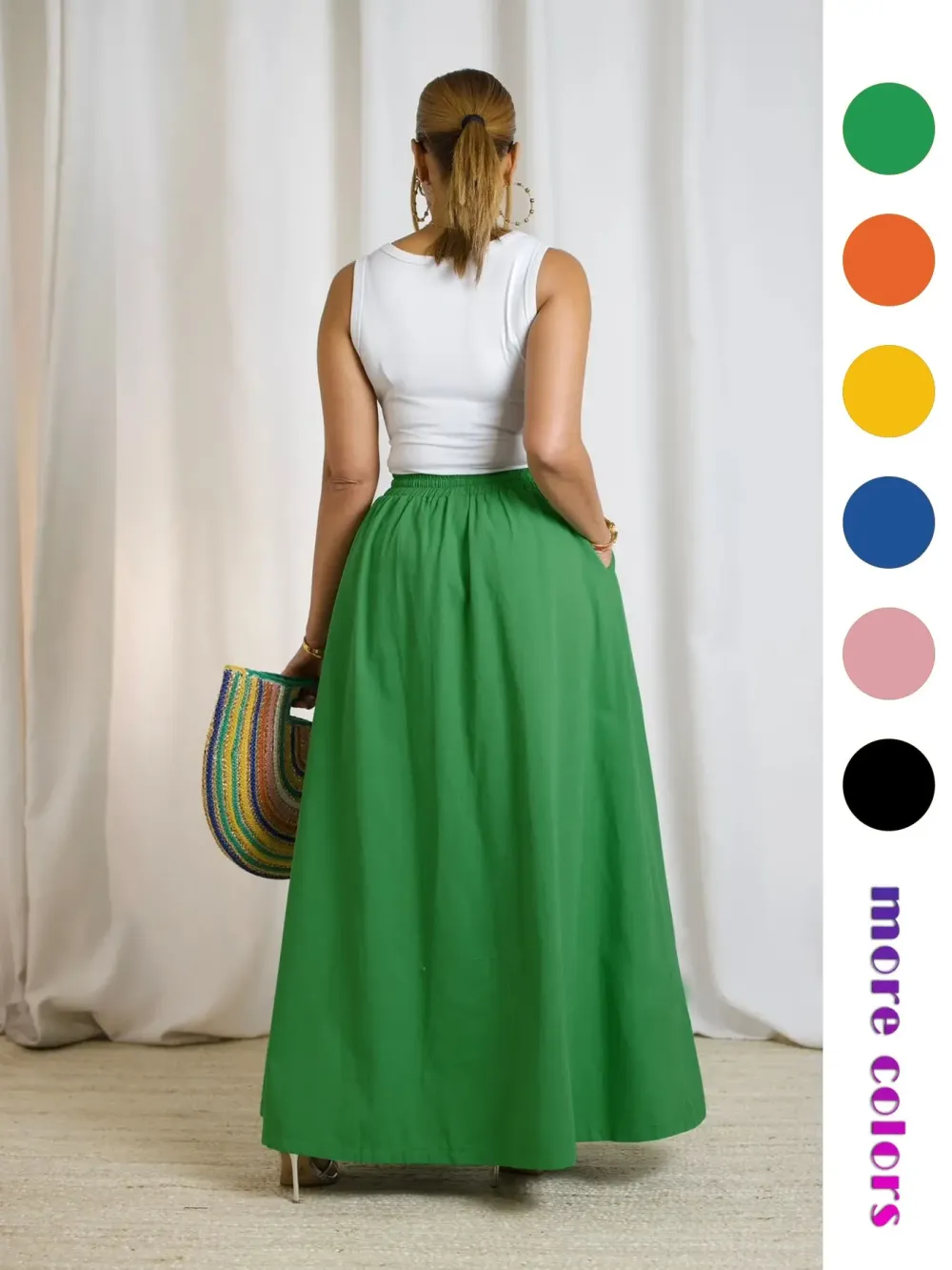 Women's Plain Drawstring High Waist Skirt-Aldronix
