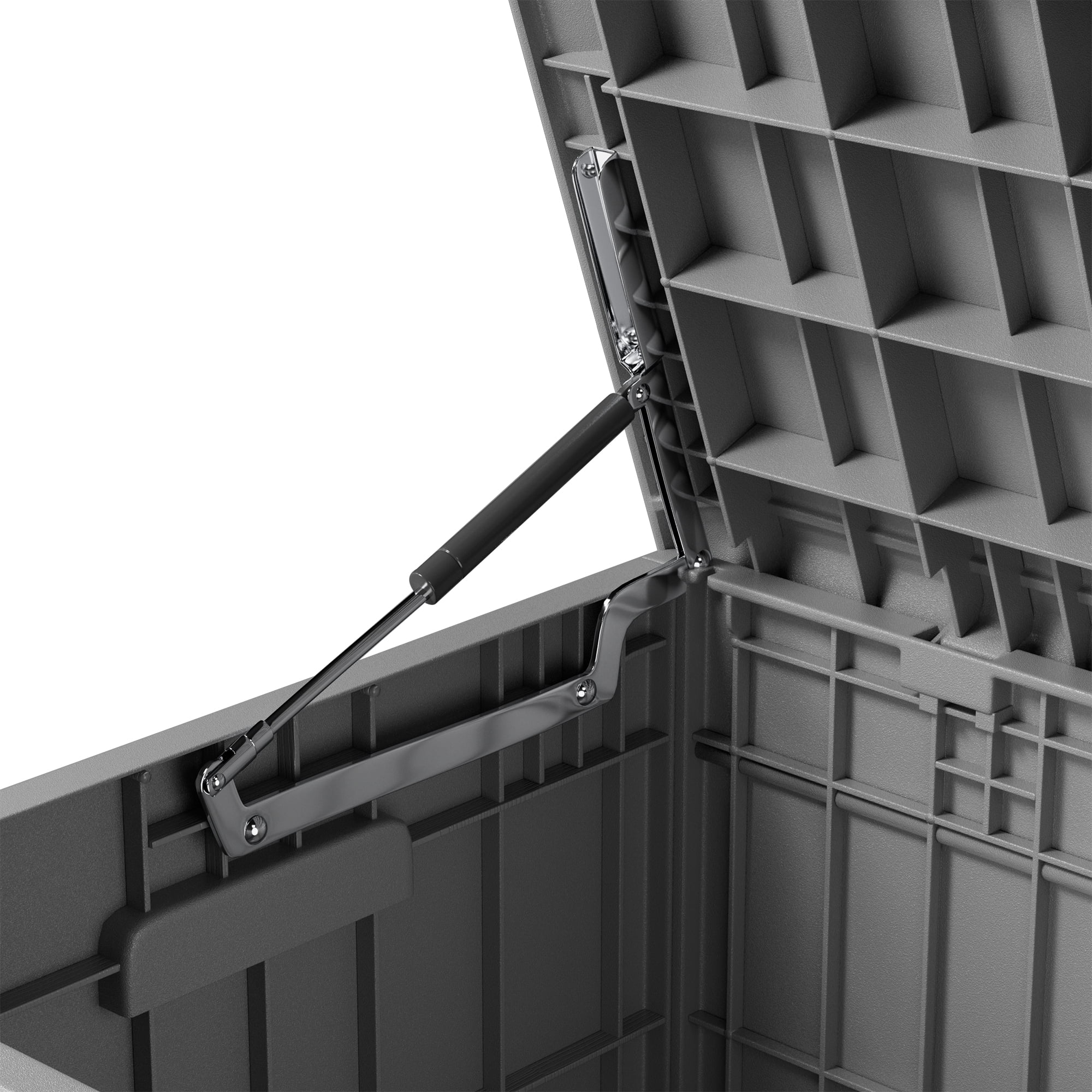 82 Gallon Outdoor Storage in Resin Deck Box 45.66in Width Lockable Deck Box, Black-Aldronix