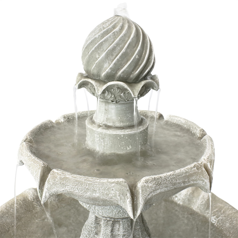 2-Tier Solar-Powered Outdoor Water Fountain with Battery Backup-Aldronix