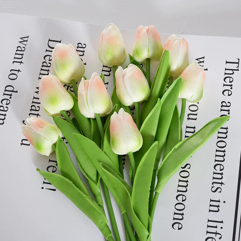 馃挀馃巵 Beautiful Artificial Real Touch Tulip Flower Stems (Bunch of 10)-Aldronix