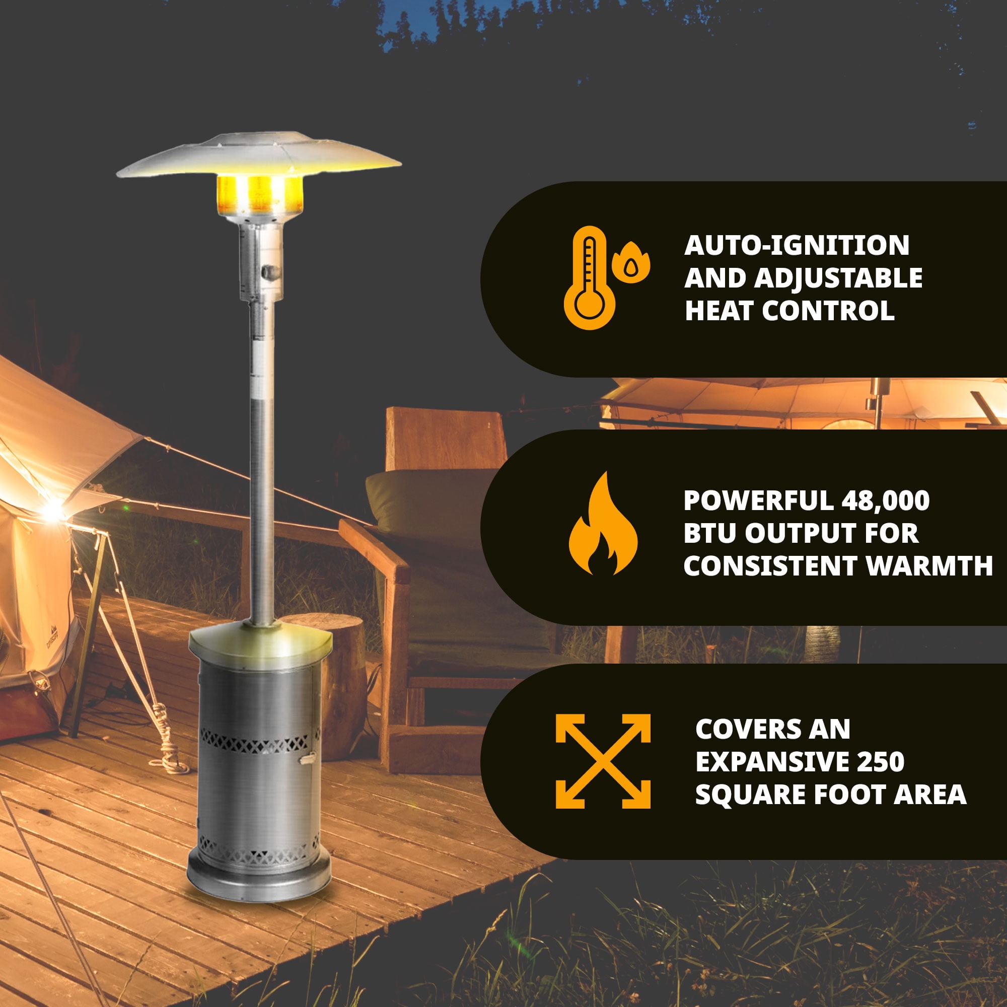 48,000 BTU Freestanding Outdoor Patio Heater-Aldronix