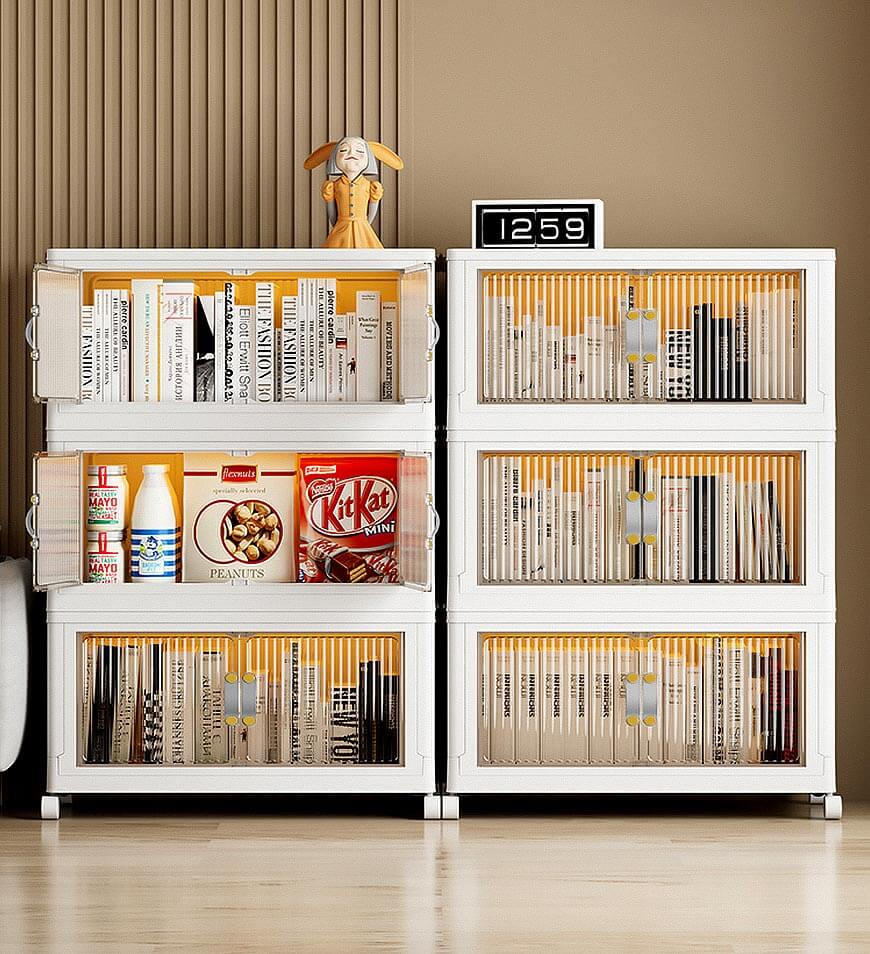 Clearance Offer  Stackable Storage Bins with Lids and Doors-Aldronix