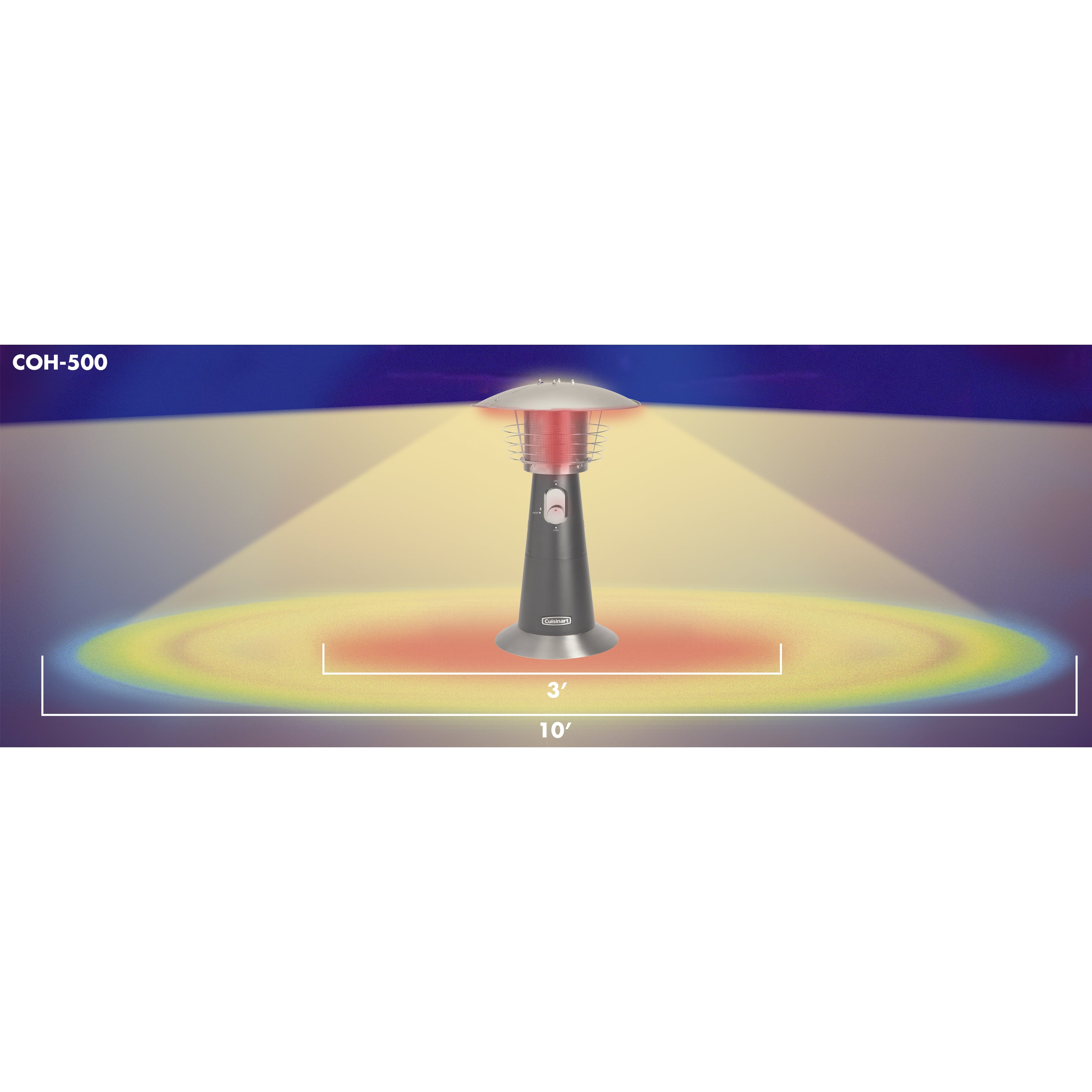 11,000 BTU  Stainless Steel  Tabletop Patio Heater-Aldronix