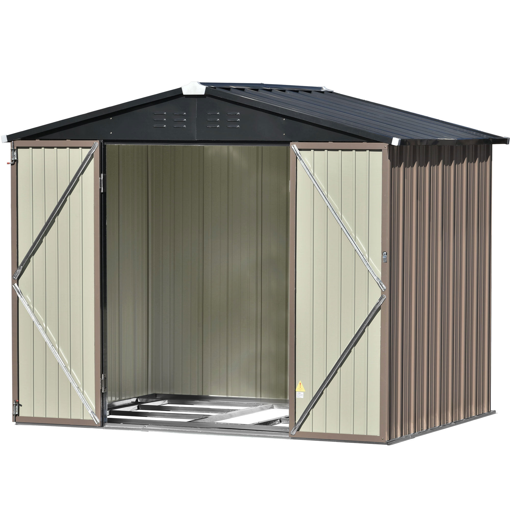 6' x 4' Outdoor Metal Storage Shed, Tools Storage Shed-Aldronix
