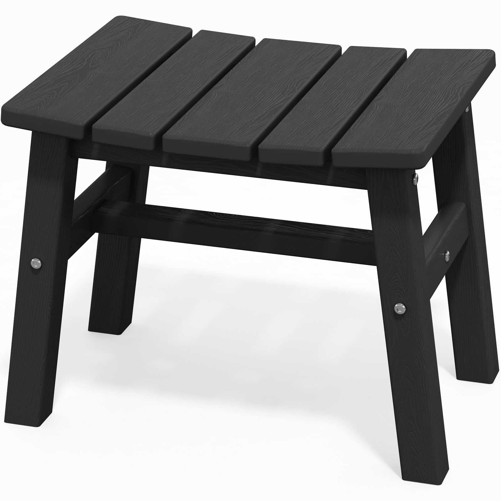 Outdoor Patio Folding HDPE Resin Adirondack Chair, Black-Aldronix