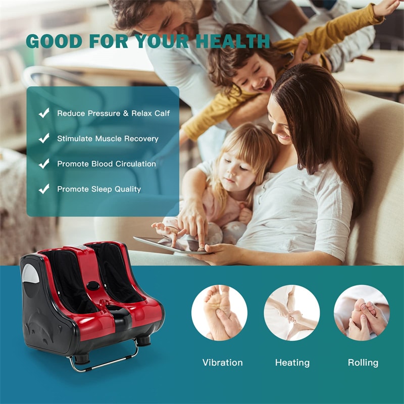 Shiatsu Electric Foot Massager Heat Vibration Deep Kneading Foot Calf Massager-Aldronix