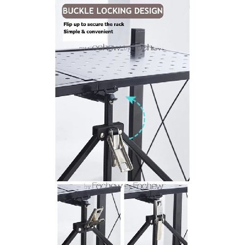 Today Only $39.99  3/4/5-Tier Foldable Rack with Wheel Carbon Steel-Aldronix
