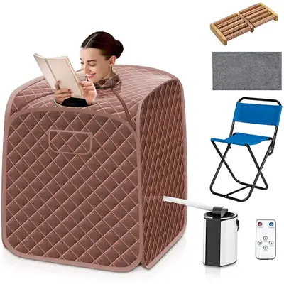 3-in-1 Portable Sauna With Chair And Foot Roller-Aldronix