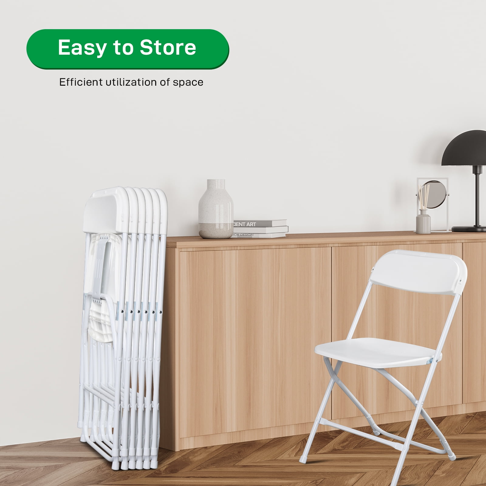10 Pcs Folding Chairs for Wedding, Commercial Activities, White-Aldronix