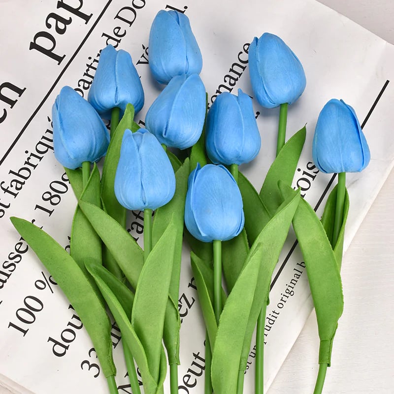 馃挀馃巵 Beautiful Artificial Real Touch Tulip Flower Stems (Bunch of 10)-Aldronix