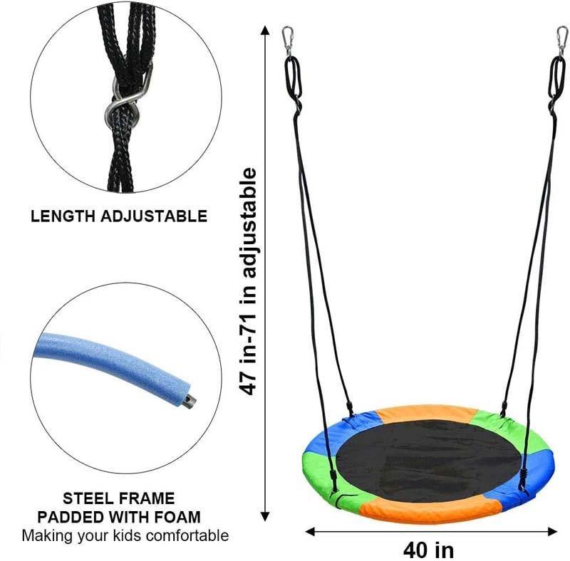 40 Inch Saucer Tree Swing Outdoor Play for Kids-Aldronix