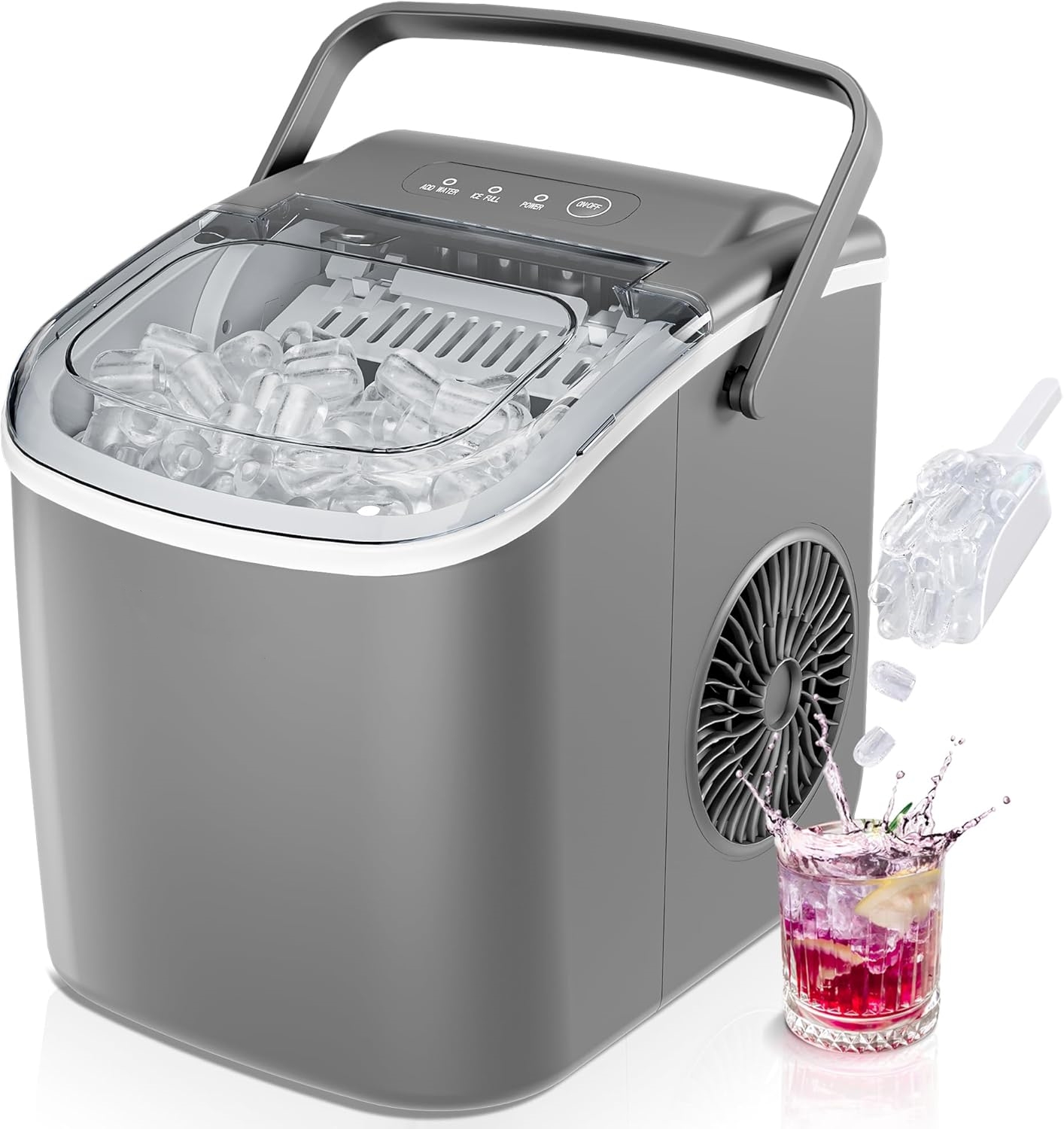 Ice Maker Countertop with Handle-Aldronix