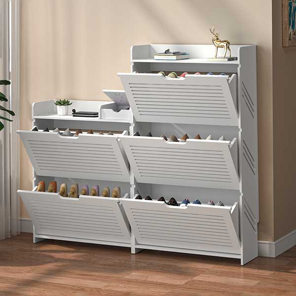 Ultra-thin multi-function flip shoe cabinet-Aldronix