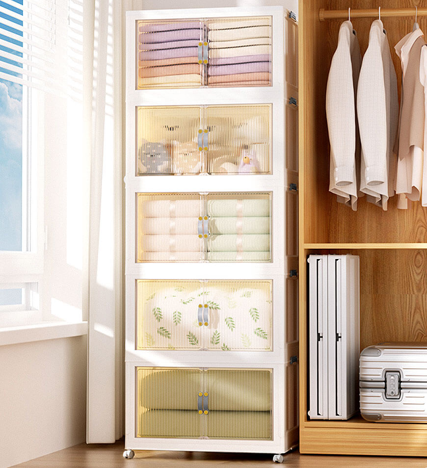 Clearance Offer  Stackable Storage Bins with Lids and Doors-Aldronix