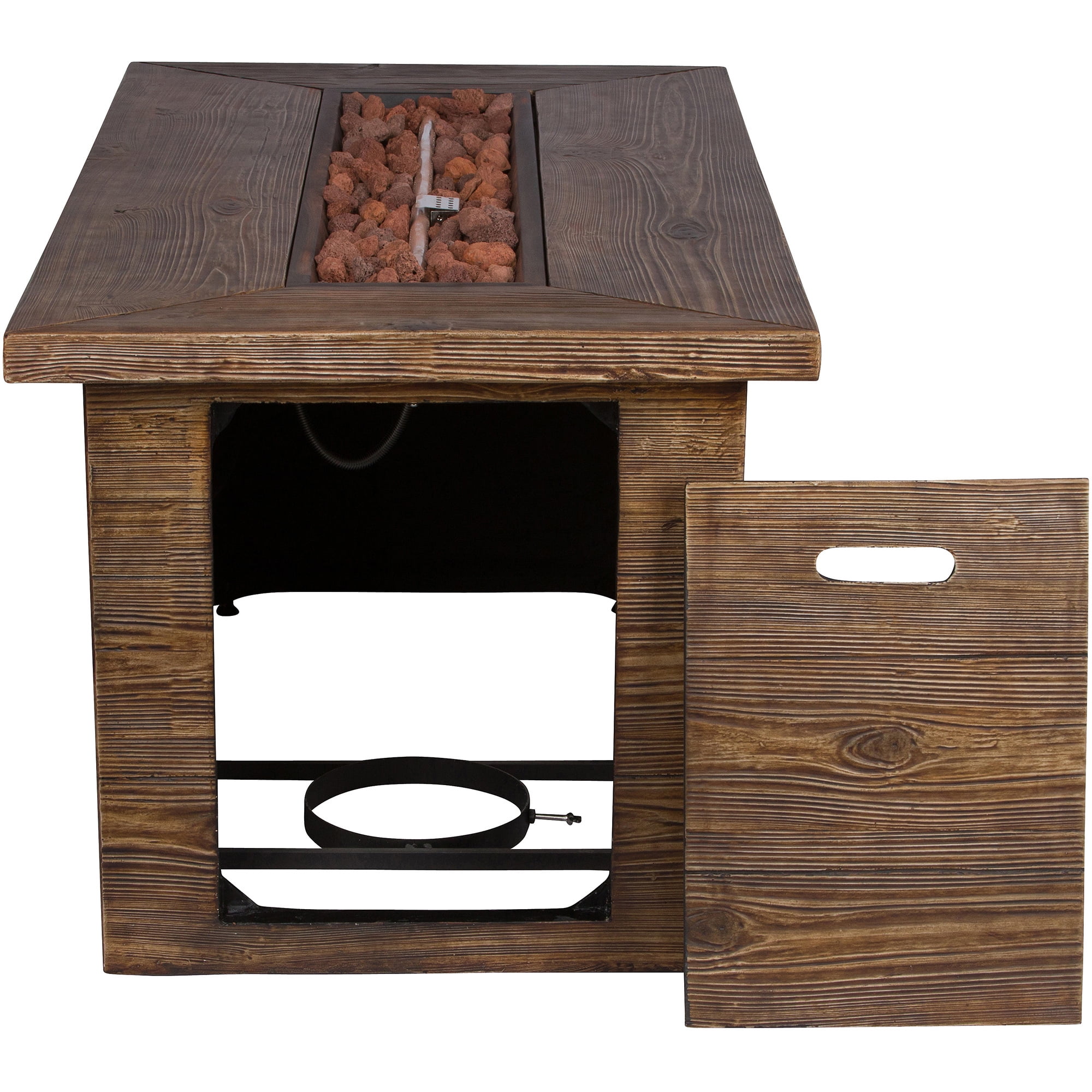 35 in. Round Outdoor Fire Pit Table - Stone-Aldronix