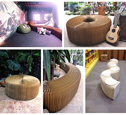 Clearance Offer Modern Design Accordion Folding Kraft Paper Stool Sofa Chair-Aldronix