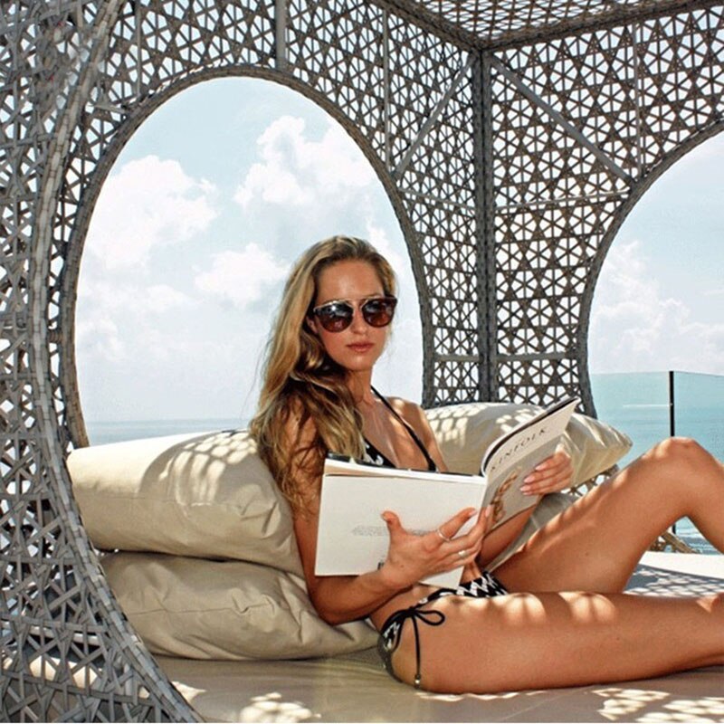 Outdoor Rattan Bed Sofa Garden Courtyard Balcony  Lounge Chair Leisure Swimming Pool Lazy    Furniture-Aldronix