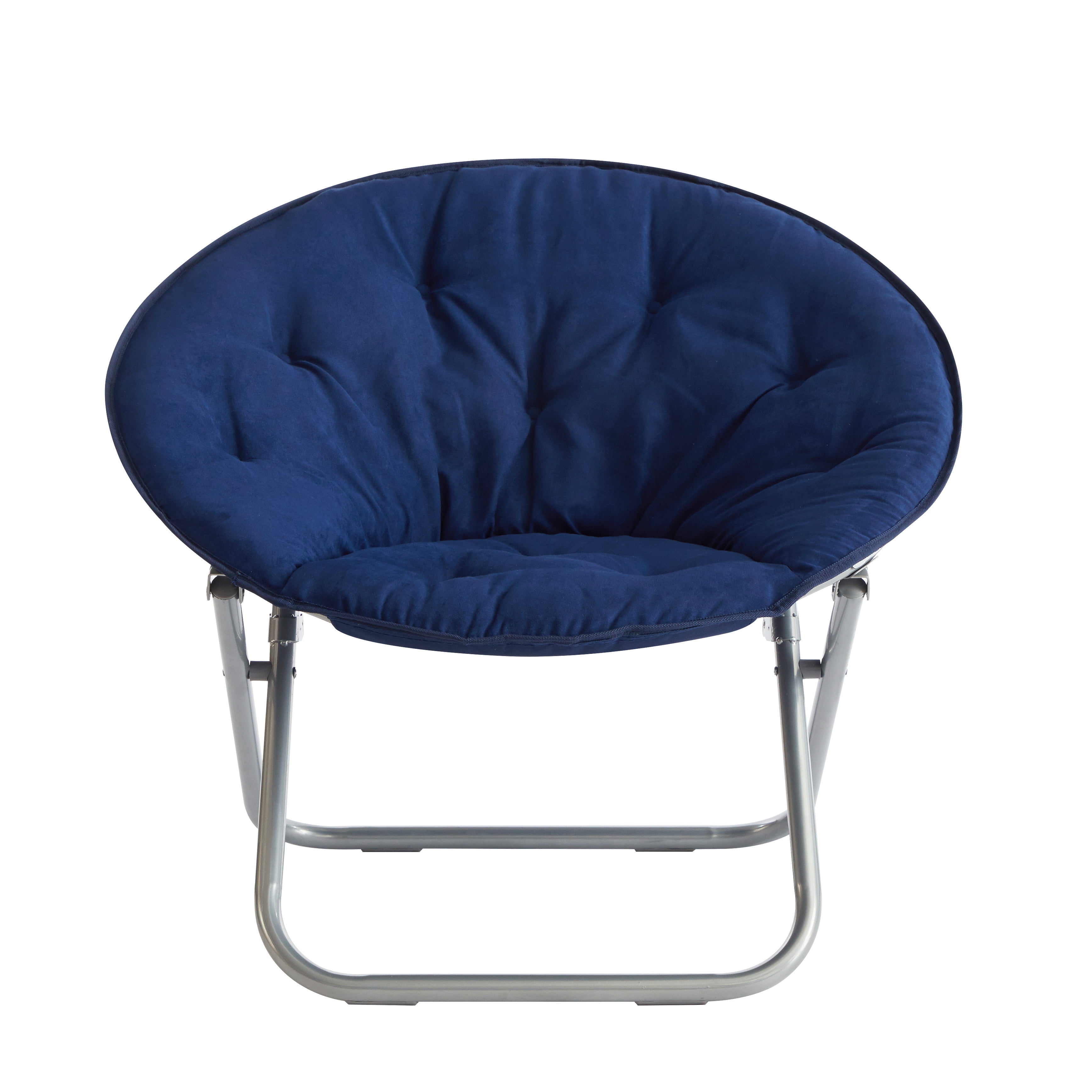 Large Super Soft Microsuede 30" Saucer Chair, Kids and Adults, White-Aldronix