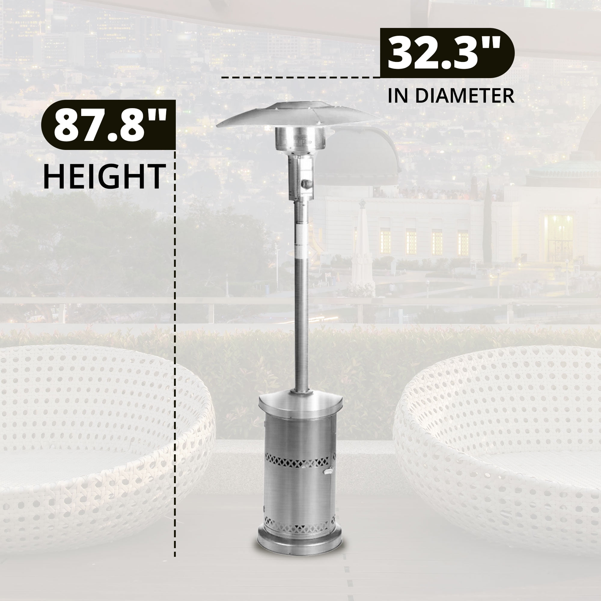 48,000 BTU Freestanding Outdoor Patio Heater-Aldronix