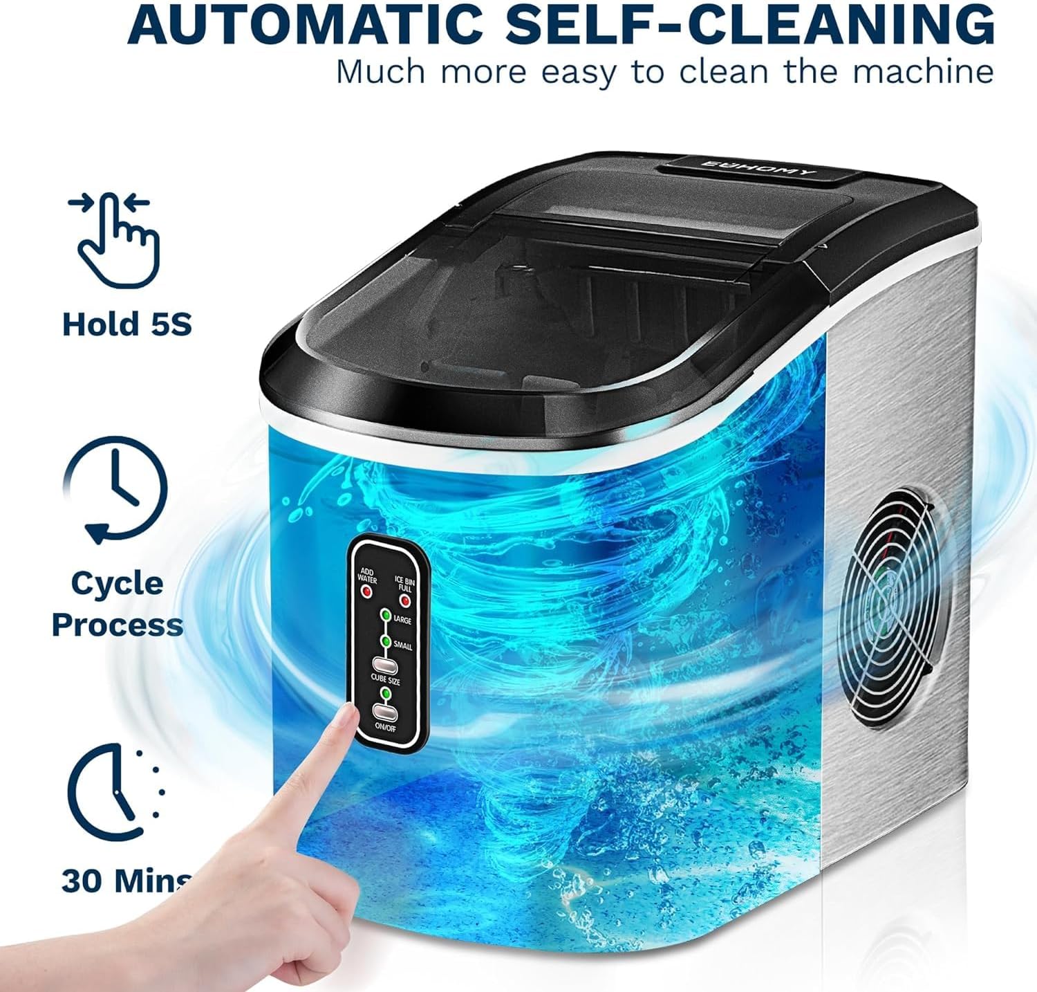 Ice Maker Countertop with Handle-Aldronix