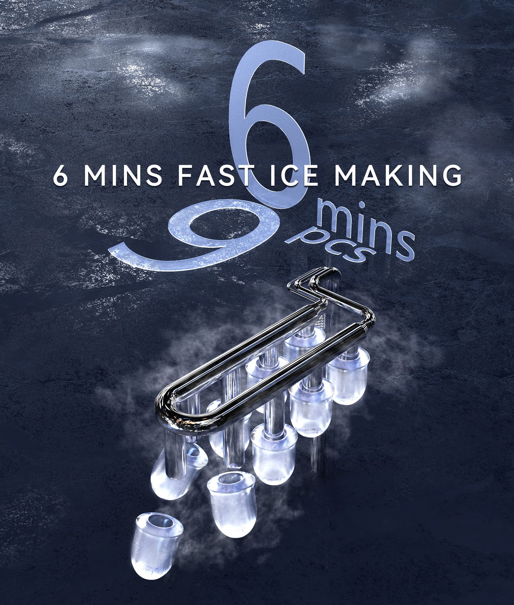 Portable Countertop Ice Maker - 9 Ice Cubes in 6 Minutes, 26 lbs Daily Output, Self-Cleaning with Ice Bags, Scoop, and Basket for Kitchen, Office, Bar, Party - Black-Aldronix