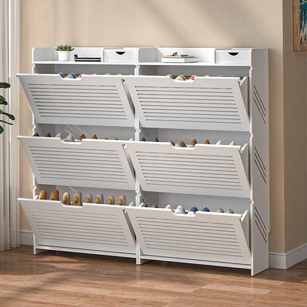 Ultra-thin multi-function flip shoe cabinet-Aldronix
