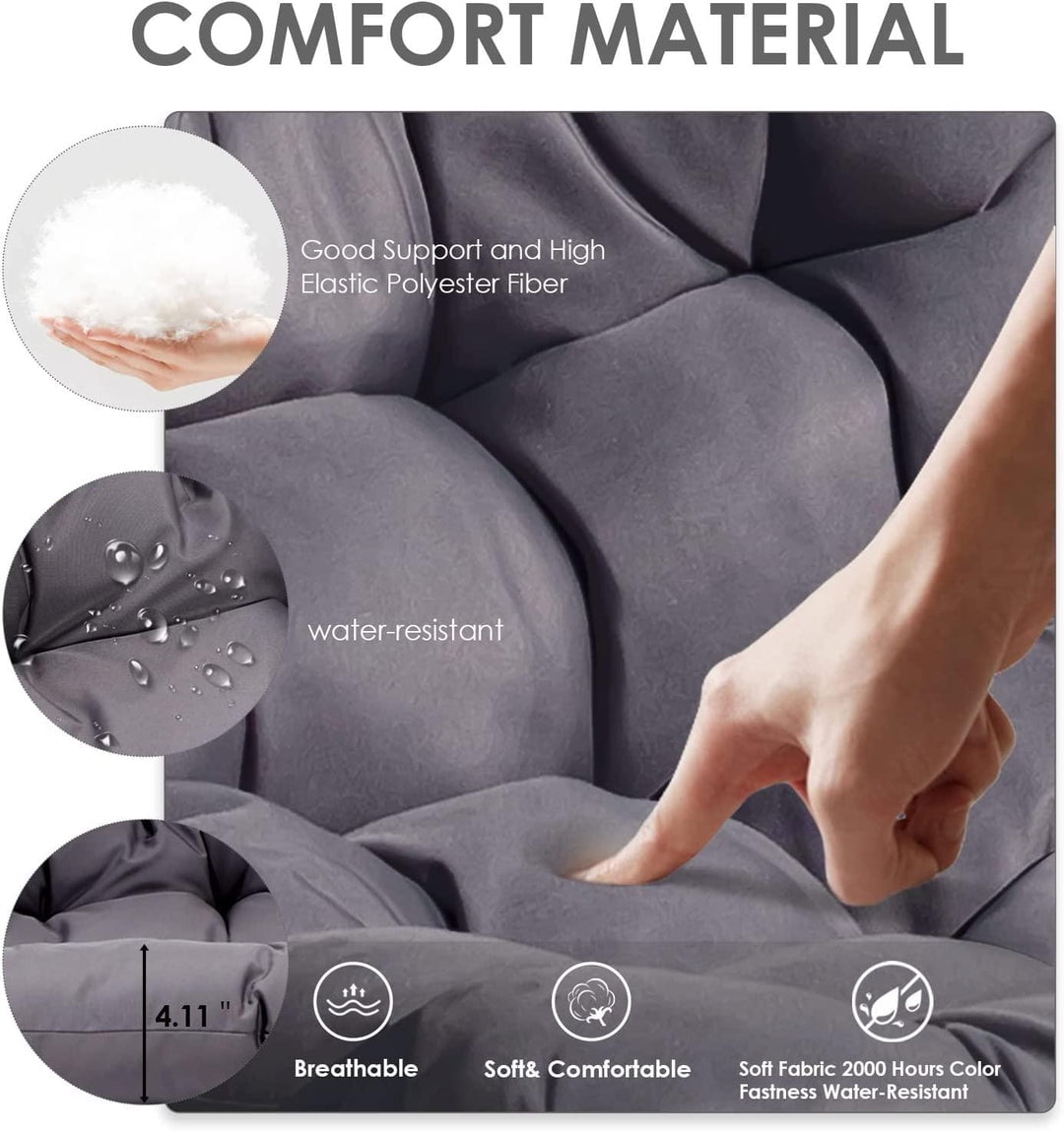 Swing Egg Chair Hanging Chair With Stand Grey Color 350 lbs Maximum Weight Foldable-Aldronix