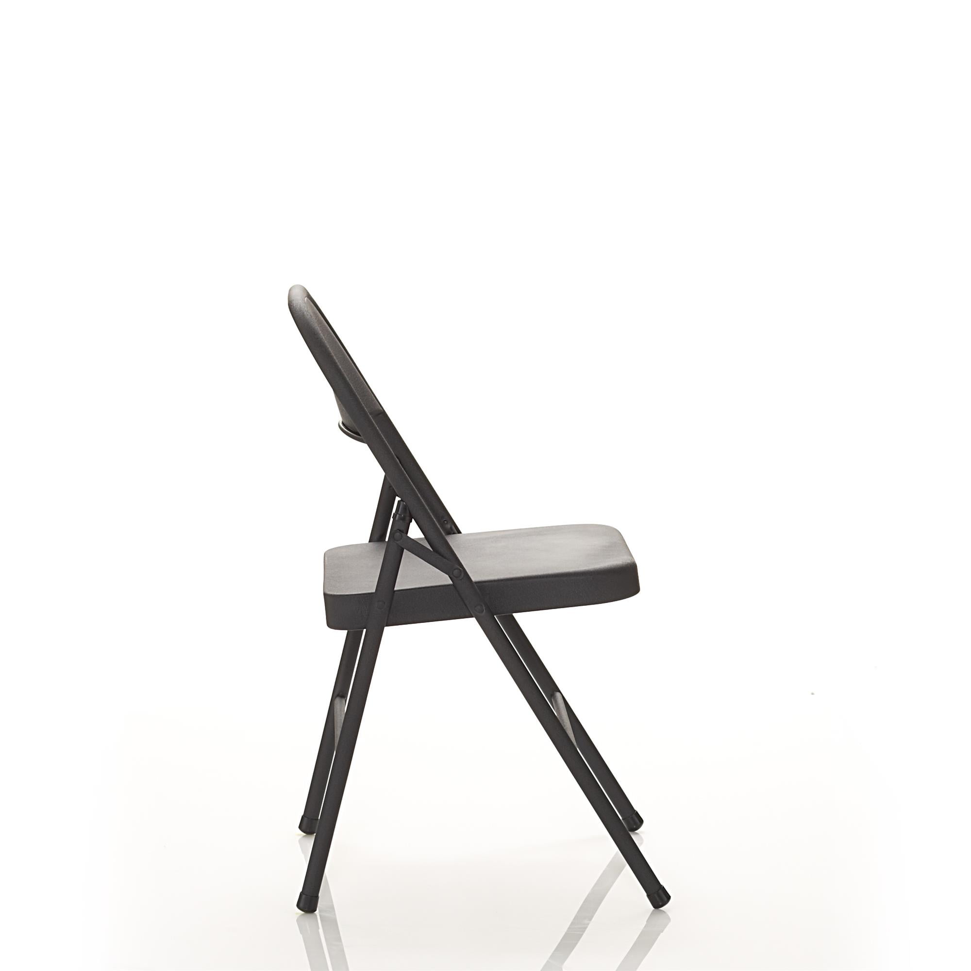 Steel Folding Chair (4 Pack), Black-Aldronix
